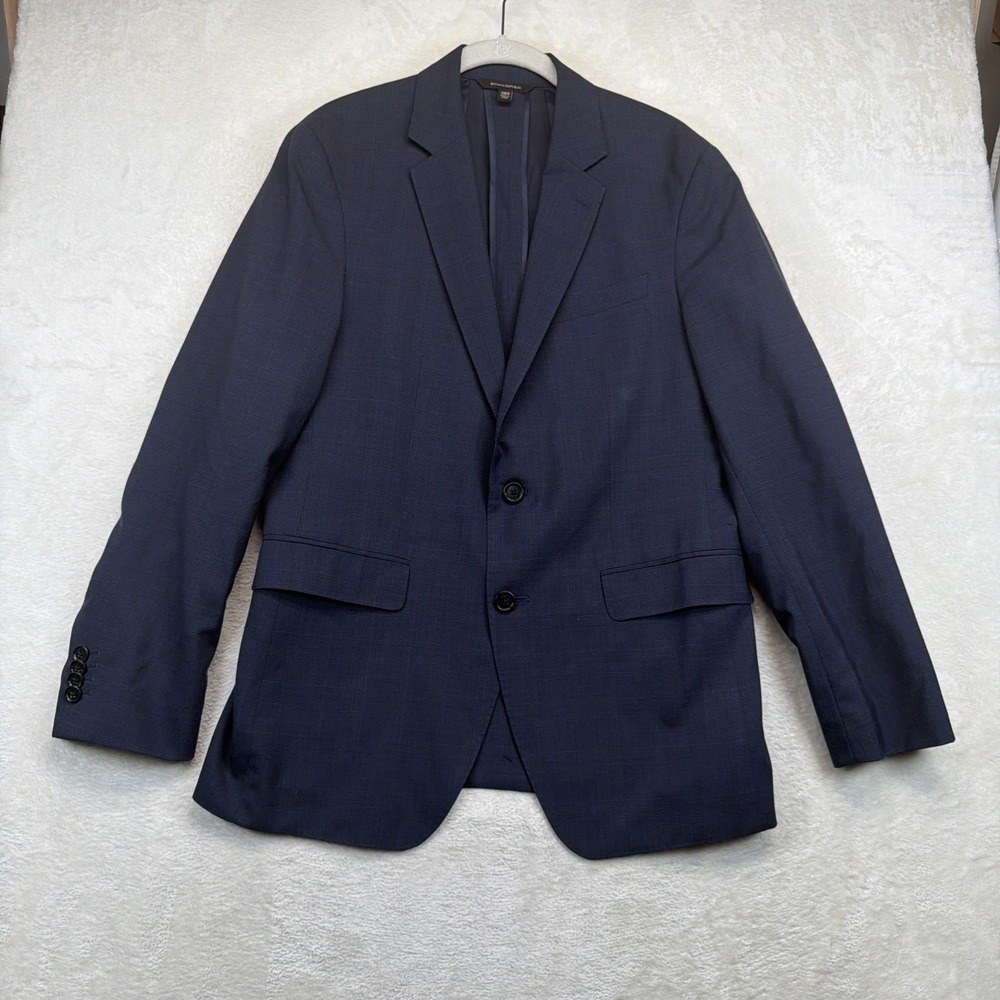 Banana Republic Men's 38S Slim Smart Weight Performance Wool Blazer Navy
